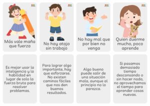fichas de refranes para niños con dibujos en pdf