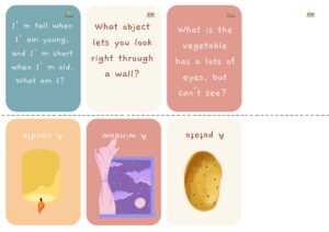 fichas en pdf con acertijos en inglés para niños