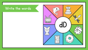 fichas de letras del abecedario en ingles letra d