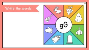 fichas de la letra g en ingles