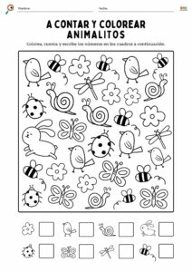 fichas para contar y colorear 4