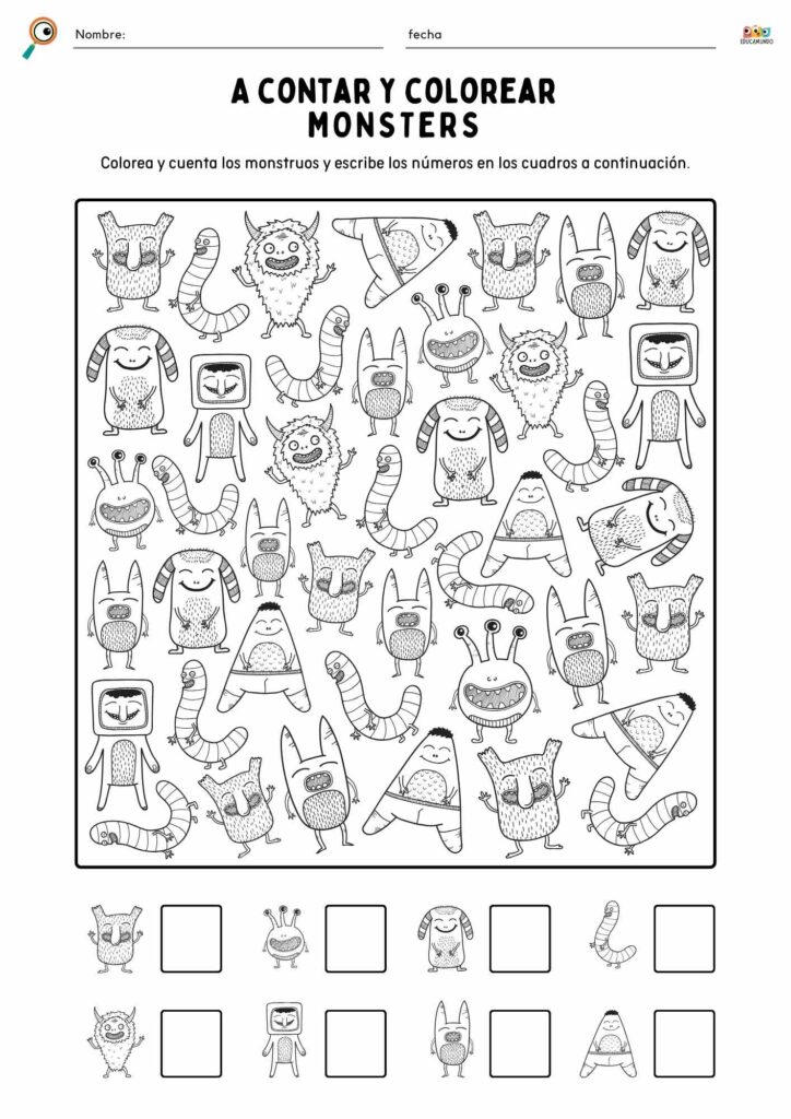 Fichas coloreables para aprender a contar | EducaMundo