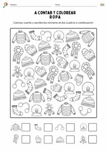 fichas para contar y colorear 6