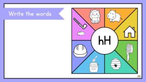 fichas de la letra h en ingles
