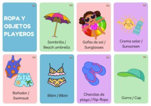 objetos de la playa en ingles vocabulario 2