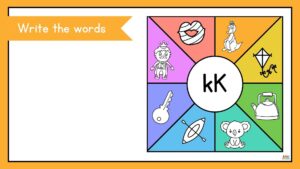 fichas para preescolar de la letra k en inglés
