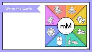 fichas para preescolar de la letra m en inglés