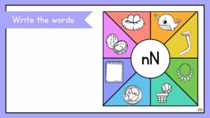 fichas para preescolar de la letra n en inglés